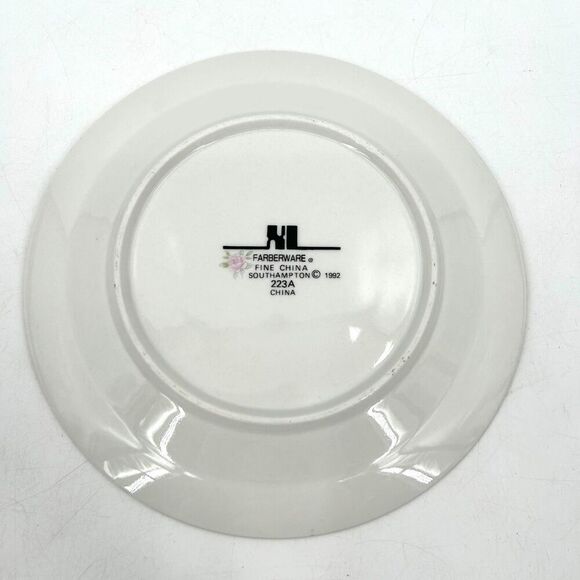 FARBERWARE Set of 4 Vintage 1992 Fine China White Floral Southampton Plate 7.5" - Picture 4 of 5